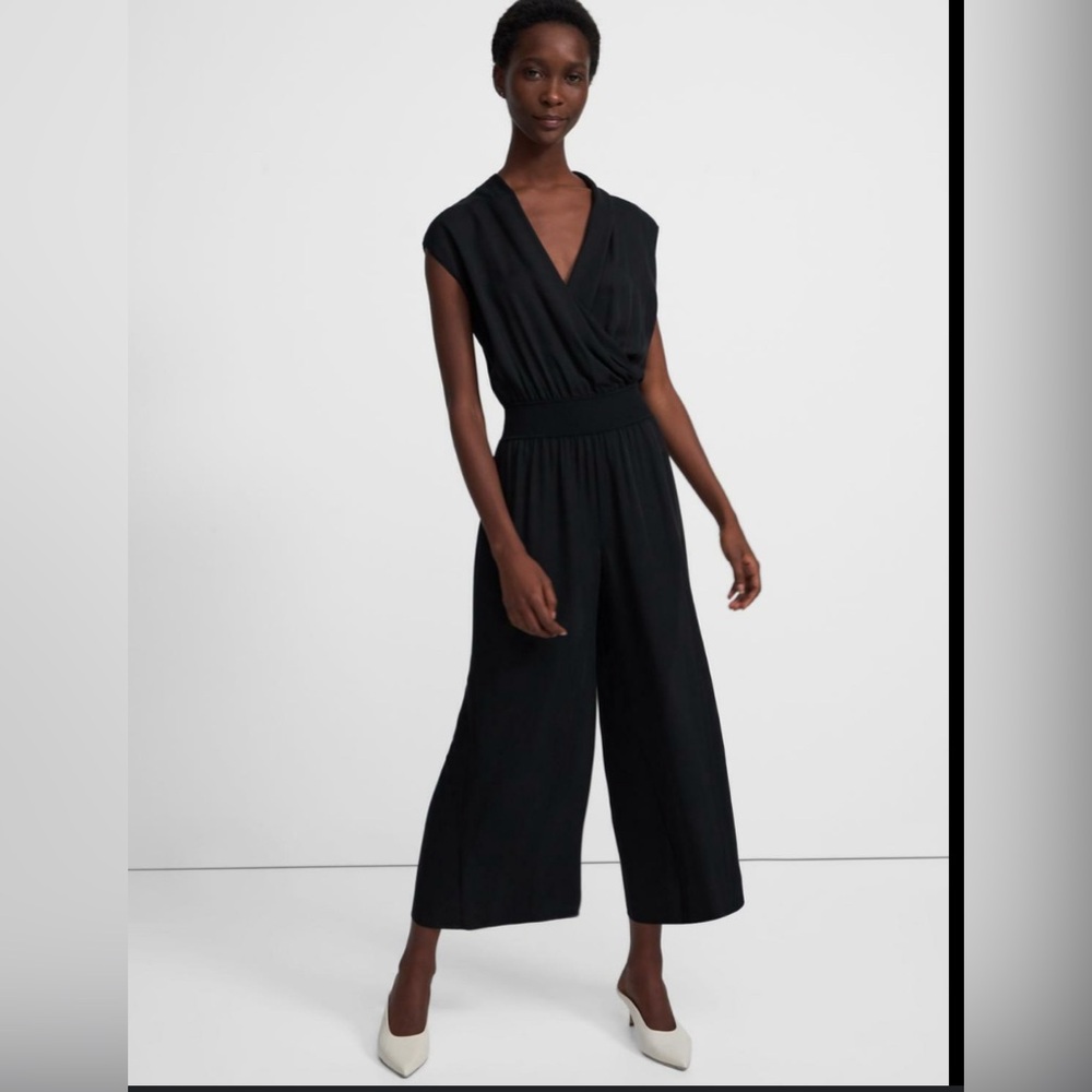 Theory Wide Legged Silk Jumpsuit